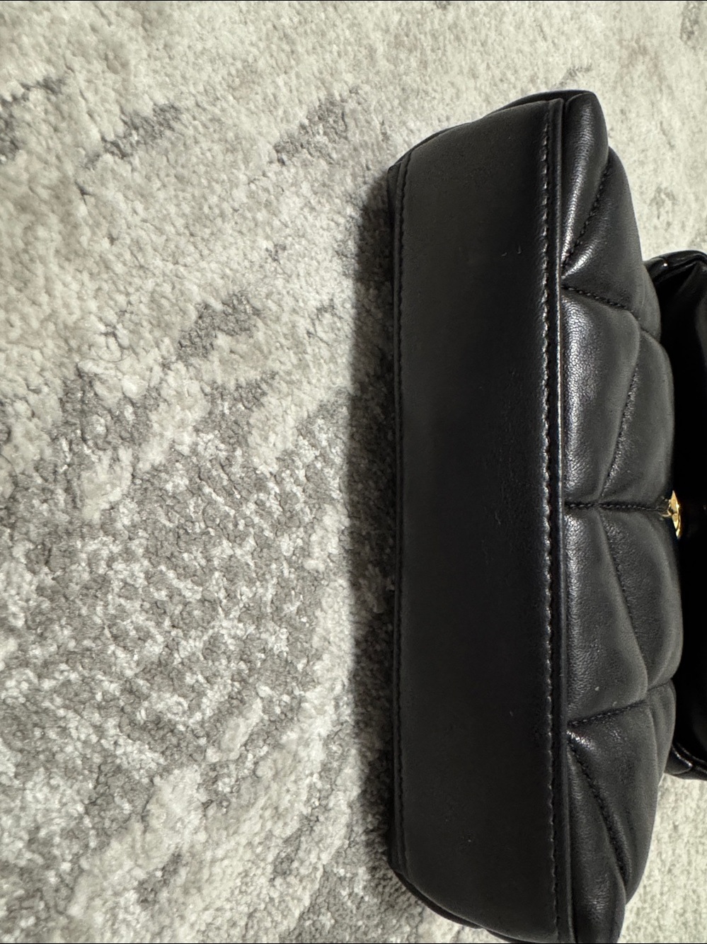Yves Saint Laurent Black Quilted Leather Puffer Clutch with Gold YSL Logo - Picture 12 of 14